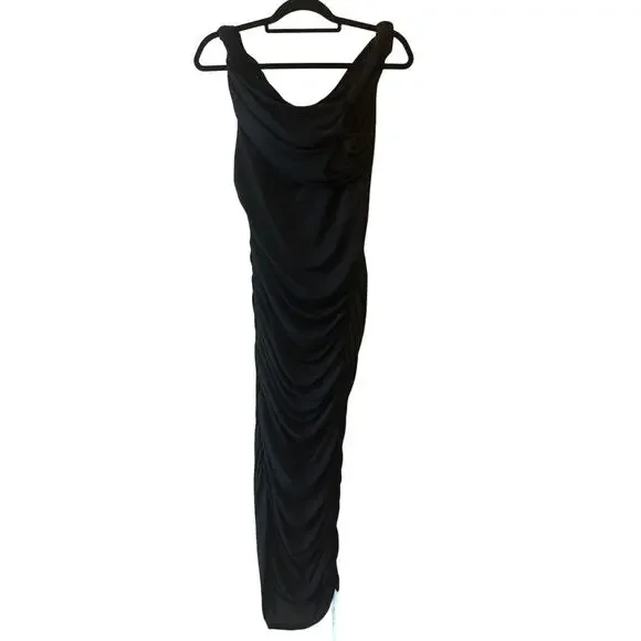 Reformation Alycia Black One Shoulder Ruched Knit Midi Dress NWT L -  armafbd.com